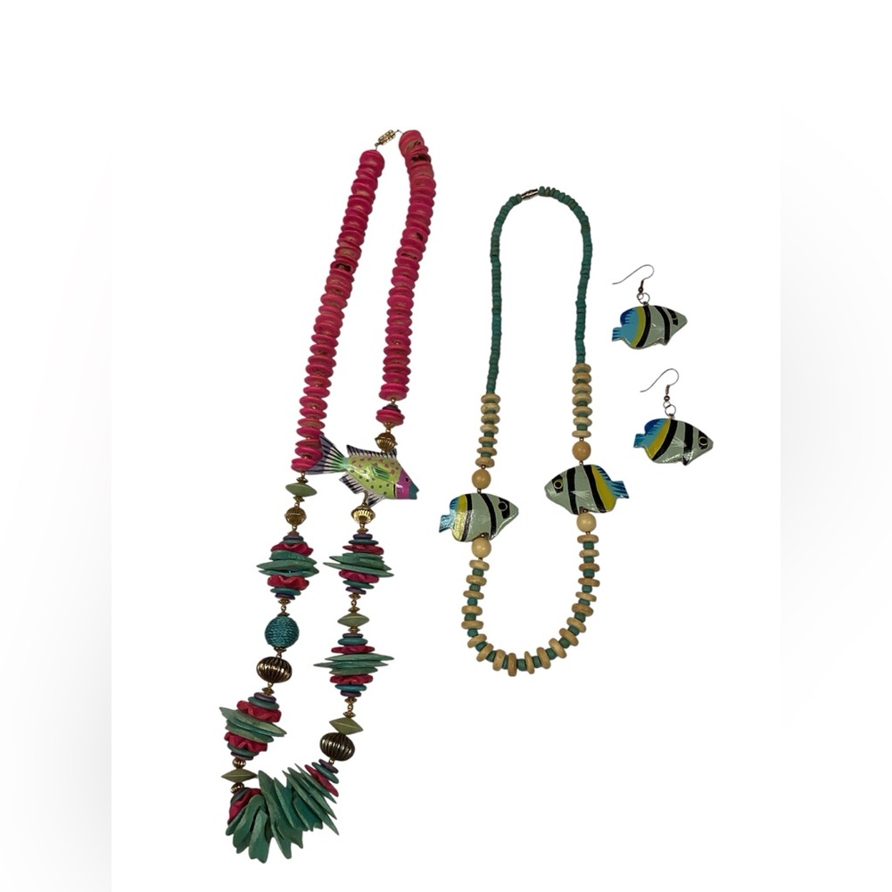 Tropical Fish Pendant Necklace Set
